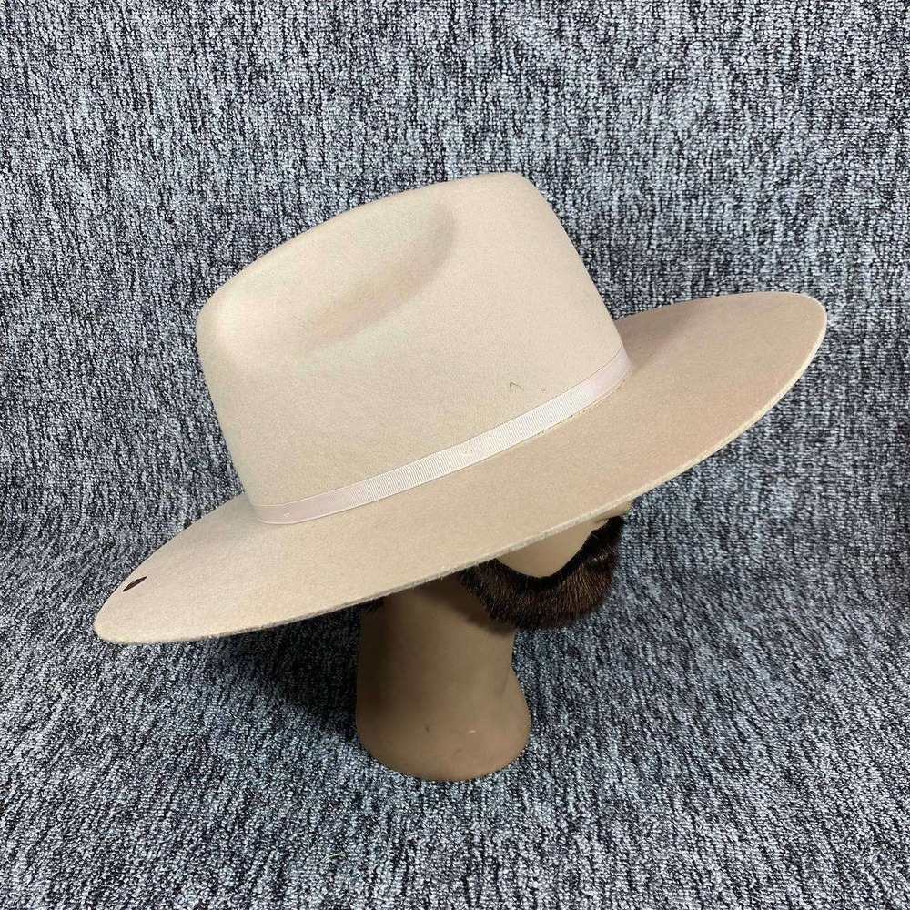 Peter Grimm Wide Brim Fedora Hat Tan Wool Felt Boho Western Rabbit Pin Unisex - Picture 3 of 9